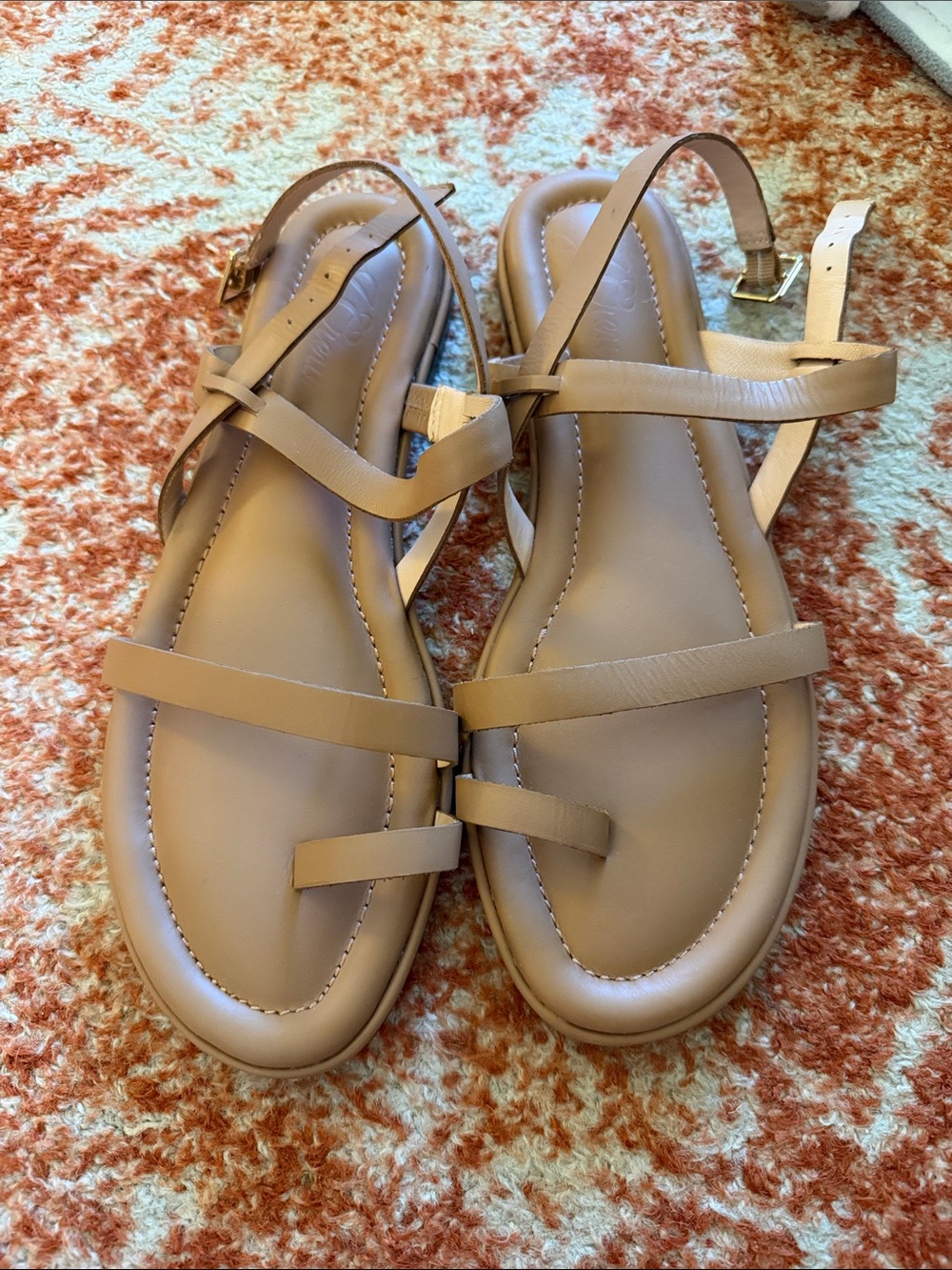 J. Crew Women's Leather Strappy Slingback Sandals in Beige